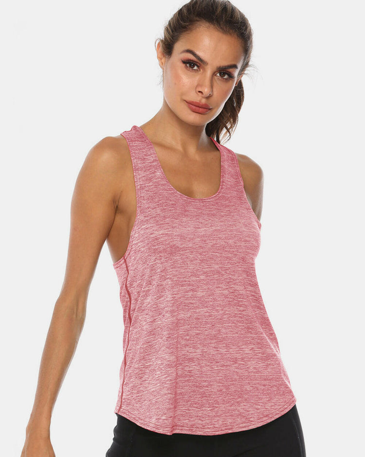 Full Size Scoop Neck Wide Strap Active Tank.