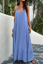 Devine Backless Maxi Cami Dress with Pockets.