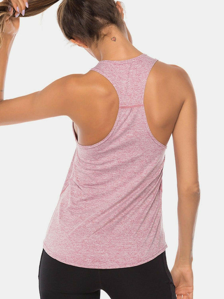 Full Size Scoop Neck Wide Strap Active Tank.