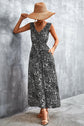 Printed V-Neck Tie Waist Maxi Dress.