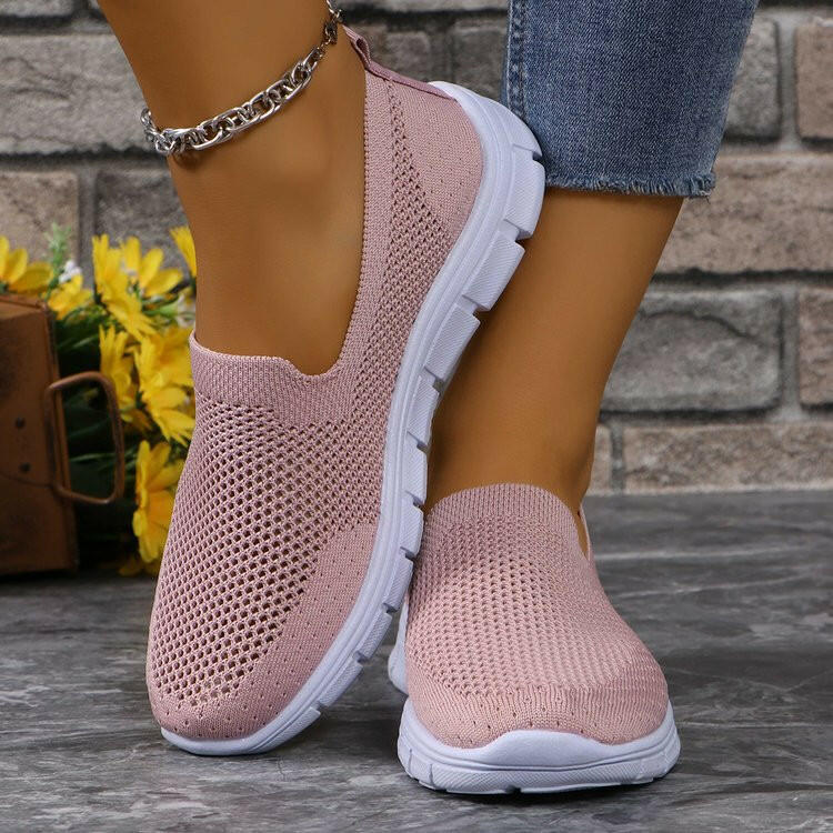 Breathable Mesh Round Toe Slip-Ons.