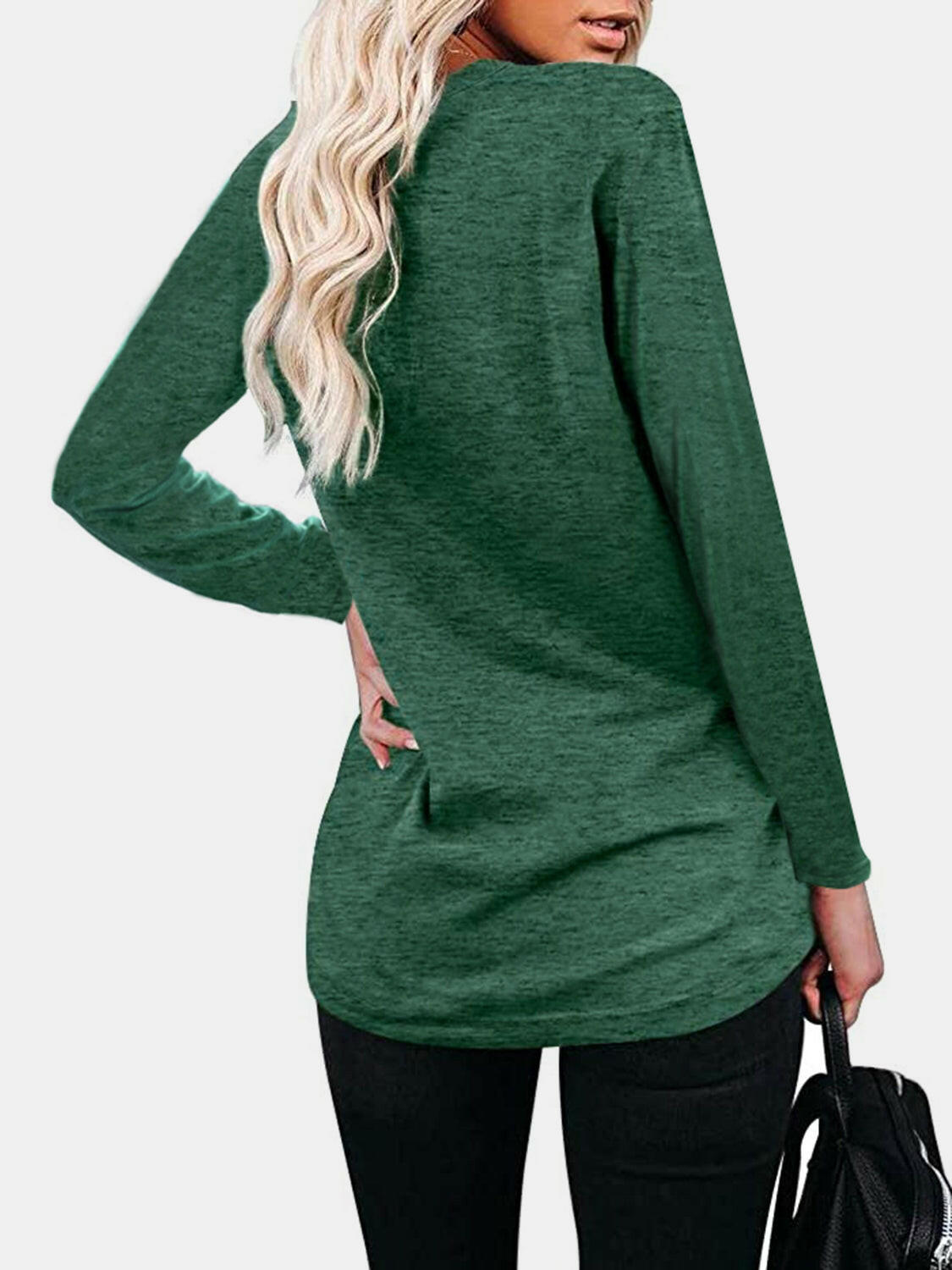 Round Neck Long Sleeve T-Shirt.