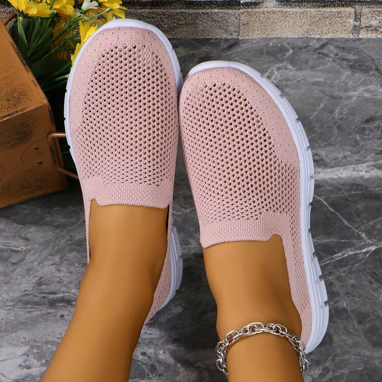 Breathable Mesh Round Toe Slip-Ons.