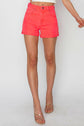 RISEN High Rise Cuffed Denim Shorts.