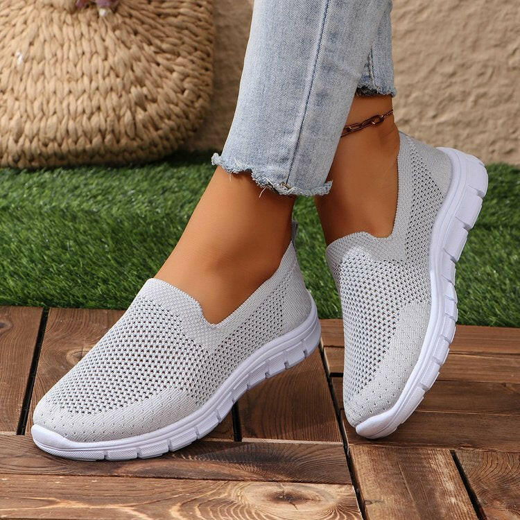 Breathable Mesh Round Toe Slip-Ons.