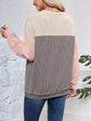 Lovelet Color Block Round Neck Long Sleeve Sweatshirt.