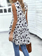 Leopard High-Low Sleeveless Shirt.