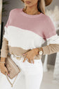 Color Block Dropped Shoulder Blouse.