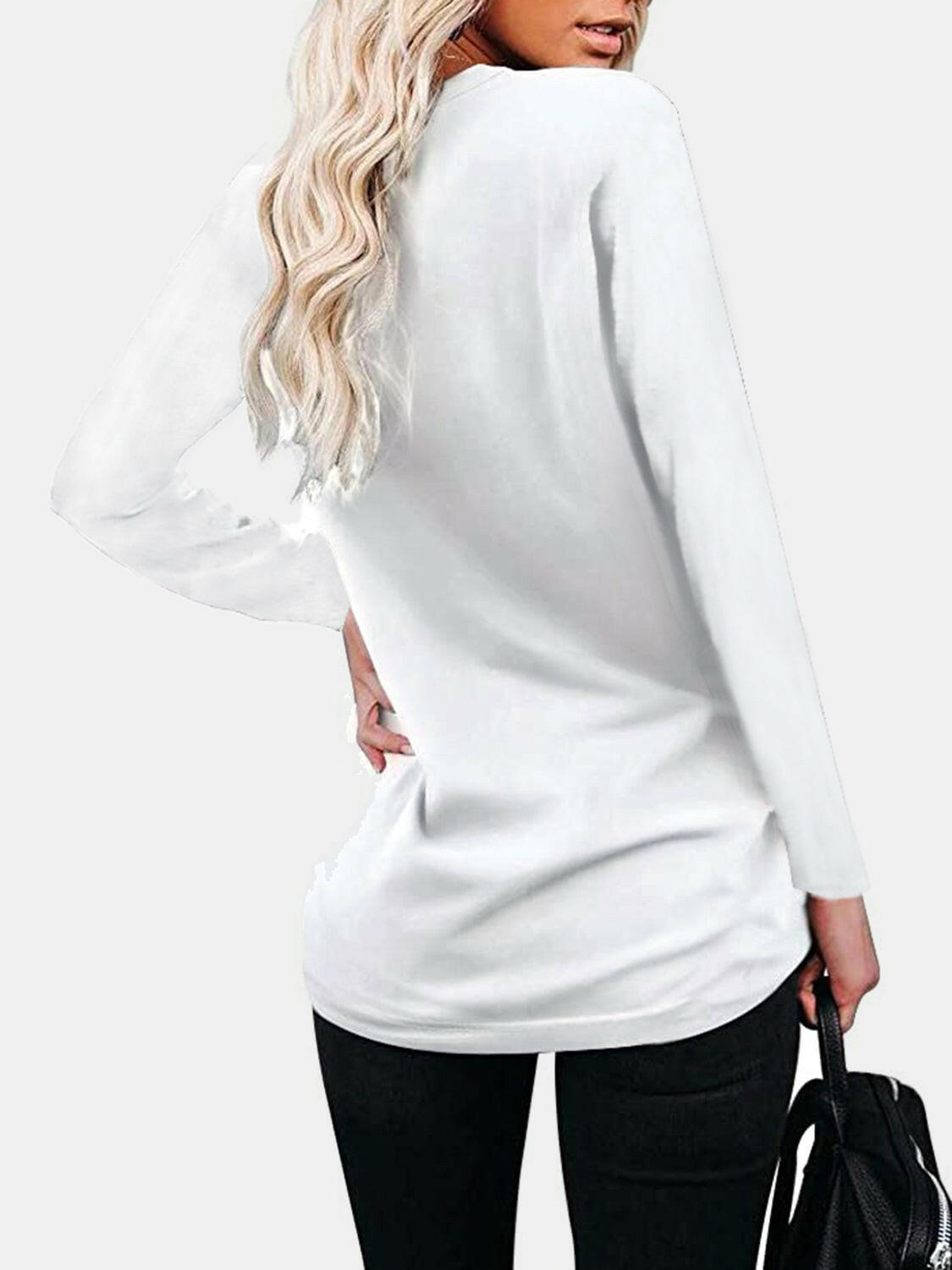 Round Neck Long Sleeve T-Shirt.