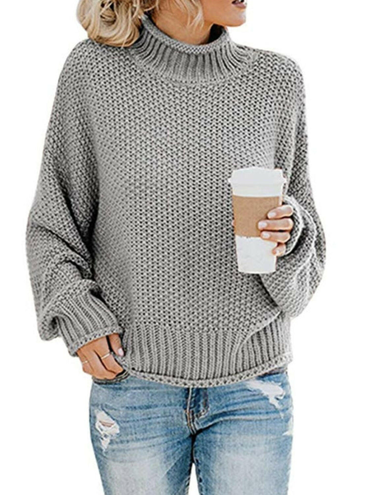 Turtleneck Dropped Shoulder Sweater.