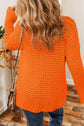 Openwork Round Neck Long Sleeve Sweater.