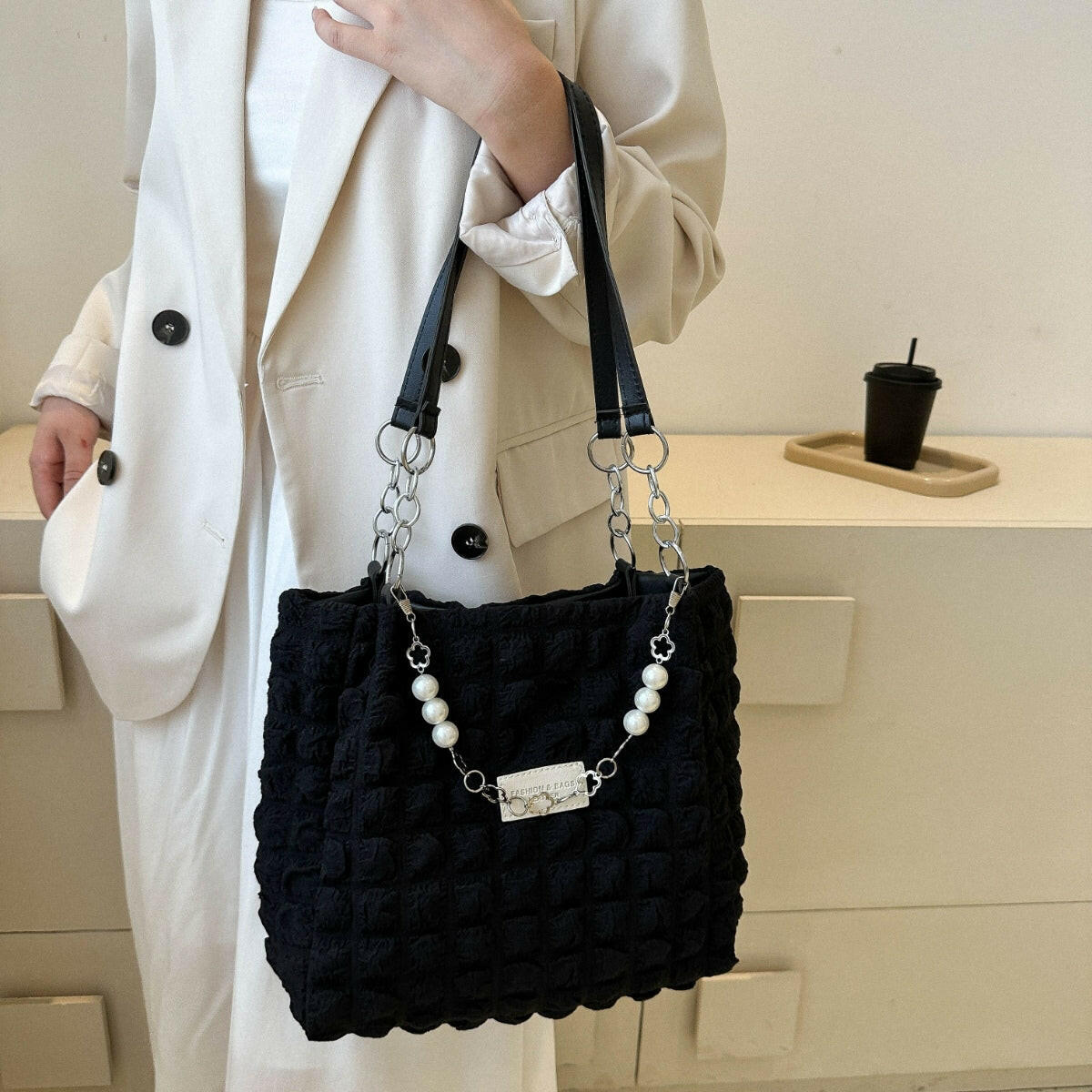 Bubble Textured Tote Bag.