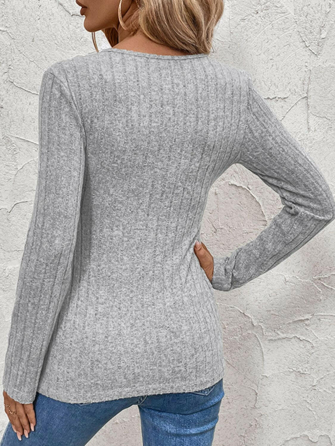 Perfee Surplice Long Sleeve Top.