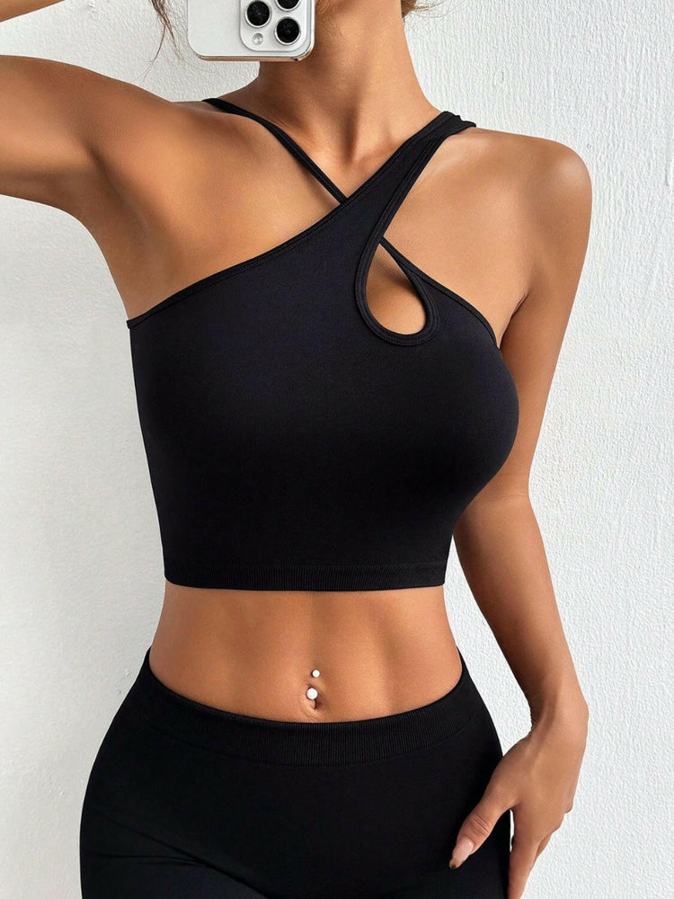 Crisscross Cutout Crop Active Tank.