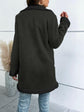 Contrast Button Up Lapel Collar Long Sleeve Coat.