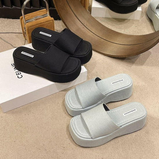 Open Front Platform Sandals.