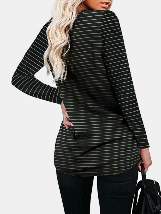 Round Neck Long Sleeve T-Shirt.