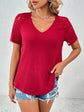 Ivy Lane Lace Detail V-Neck Short Sleeve T-Shirt.