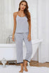 Halter Neck Cami and Lace Trim Pajama Set.