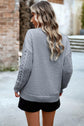 Devine Cable-Knit Round Neck Drop Shoulder Sweater.