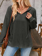 Double Take Drawstring Dropped Shoulder Long Sleeve Hoodie.