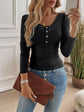 Devine Lace Detail Round Neck Long Sleeve T-Shirt.