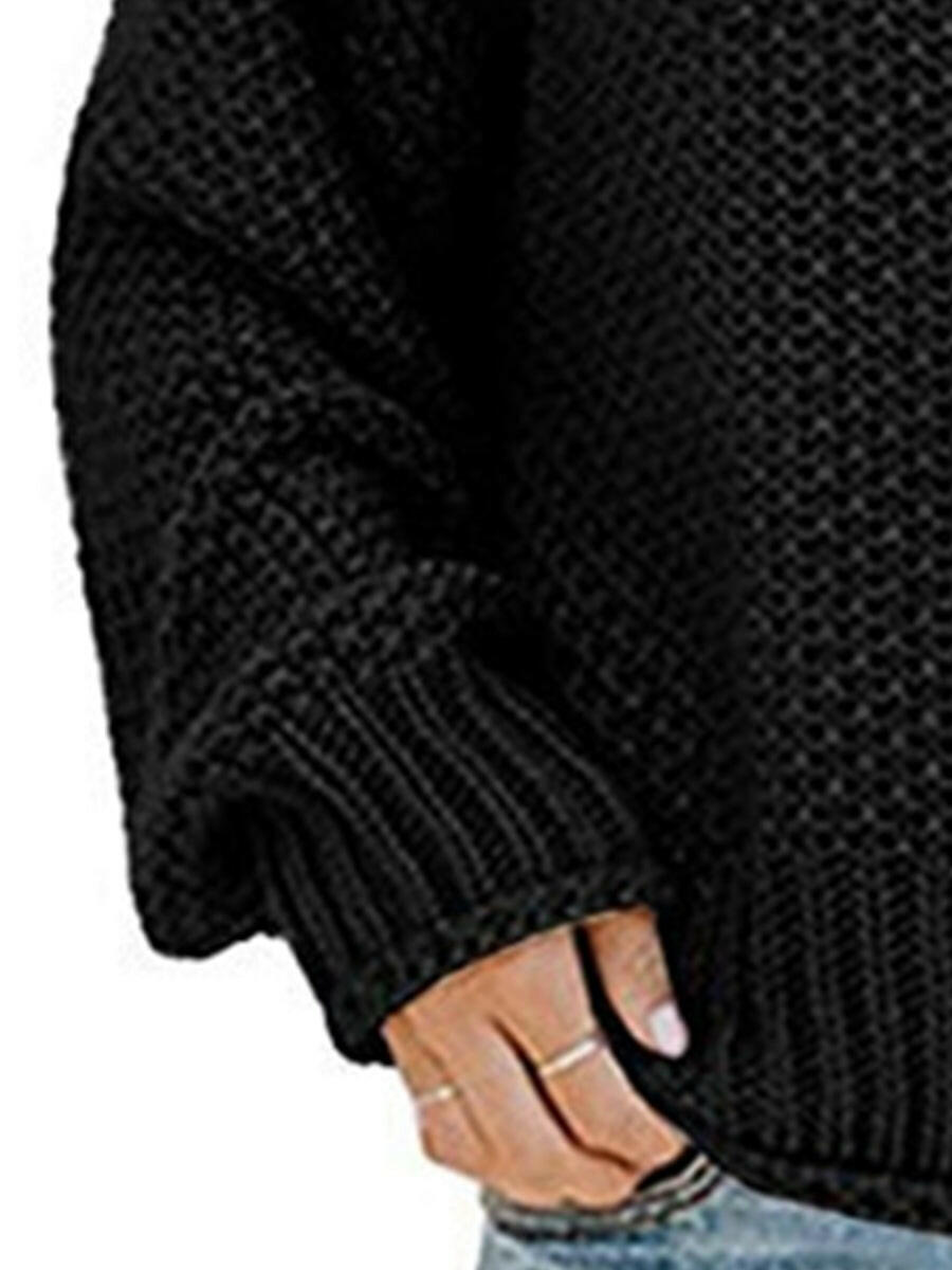 Turtleneck Dropped Shoulder Sweater.