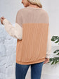 Lovelet Color Block Round Neck Long Sleeve Sweatshirt.