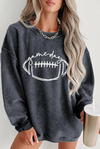 Football Graphic Dropped Shoulder Sweatshirt.