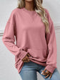 Round Neck Long Sleeve Sweatshirt.