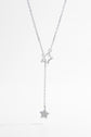 Sterling Silver Zircon Star Drop Necklace