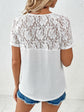 Ivy Lane Lace Detail V-Neck Short Sleeve T-Shirt.