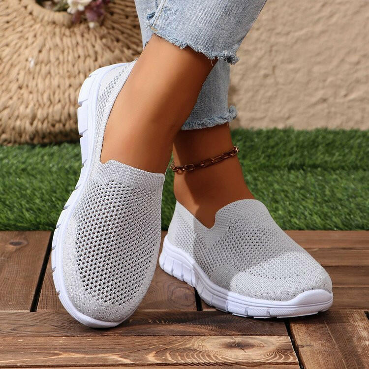 Breathable Mesh Round Toe Slip-Ons.