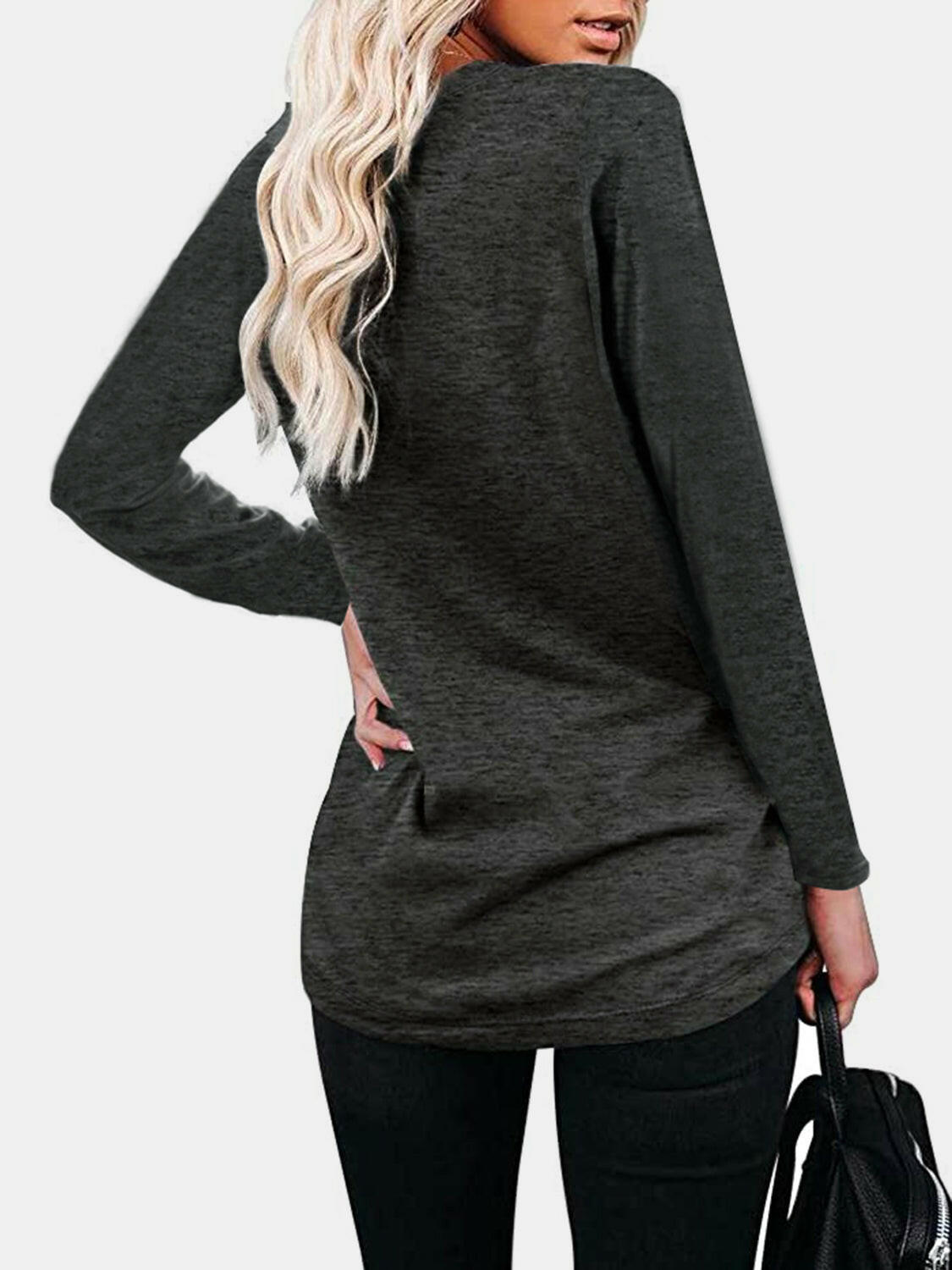 Round Neck Long Sleeve T-Shirt.