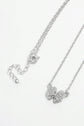 925 Sterling Silver Zircon Butterfly Pendant Necklace.