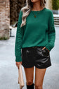 Devine Cable-Knit Round Neck Drop Shoulder Sweater.