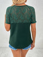 Ivy Lane Lace Detail V-Neck Short Sleeve T-Shirt.