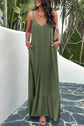 Devine Backless Maxi Cami Dress with Pockets.