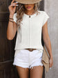 Mandy Rolled Cap Sleeve Round Neck Sweater Vest.