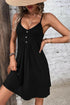 Decorative Button Scoop Neck Cami Dress.