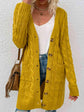 Cable-Knit Button Down Cardigan with Pockets.