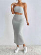 Ribbed Tube Top & Midi Skirt Set.