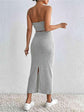 Ribbed Tube Top & Midi Skirt Set.