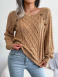 Decorative Button Cable-Knit Sweater.