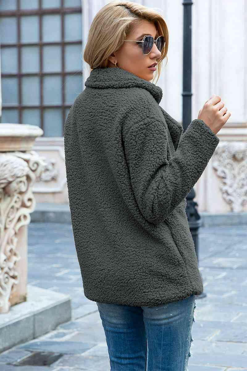 Lapel Collar Sherpa Coat.