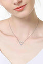 Adored Moissanite Platinum-Plated Heart Necklace.