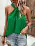 Ruched Grecian Sleeveless Blouse.