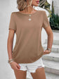 Beads Trim Back Twisted Blouse.