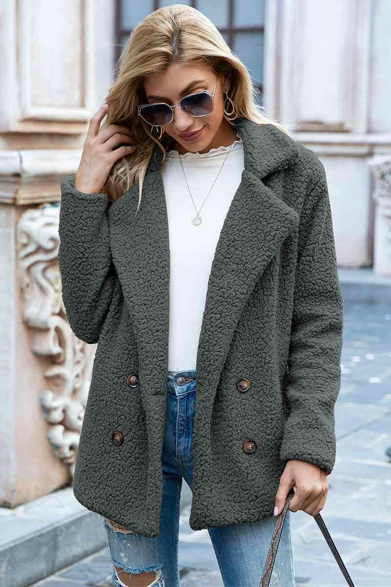 Lapel Collar Sherpa Coat.