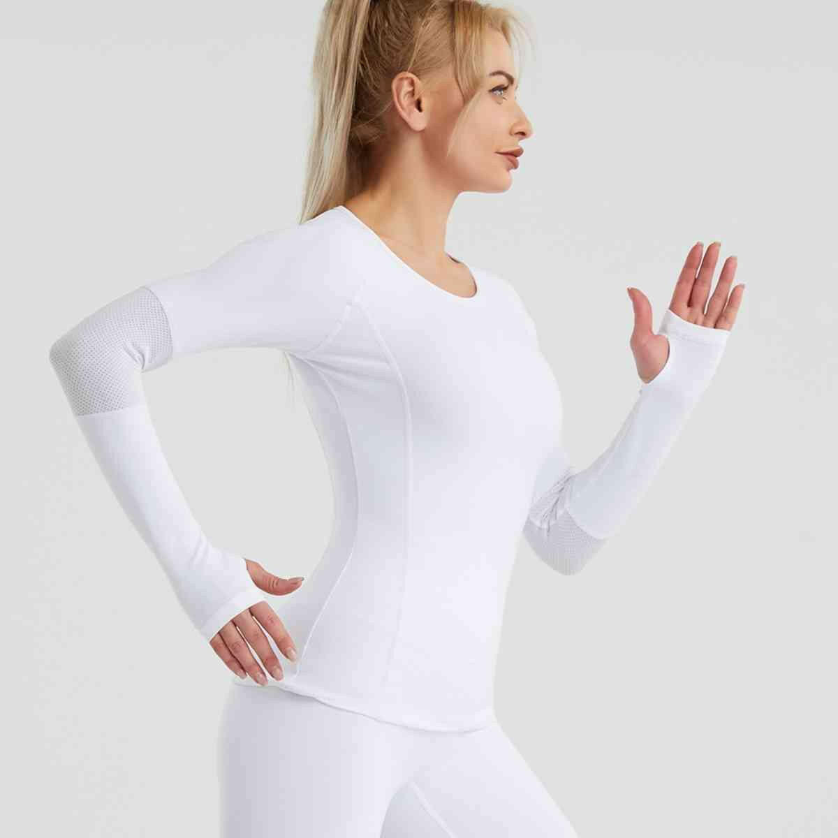 Long Sleeve Round Neck Sports Top.